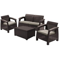 Комплект садовой мебели Keter Corfu II Box Set 1 диван + 2 кресла + 1 стол коричневый 223172