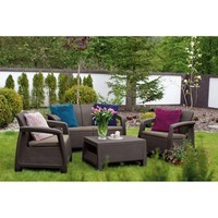 Фото Комплект садовой мебели Keter Bahamas Set 1 диван + 2 кресла + 1 стол коричневый 230683