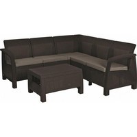 Фото Комплект садовой мебели Keter Bahamas Relax 1 диван + 1 стол коричневый 233613