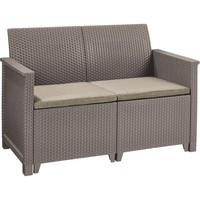 Фото Комплект садовой мебели Keter Elodie 2 seater sofa set 1 диван + 2 кресла + 1 стол капучино 254091