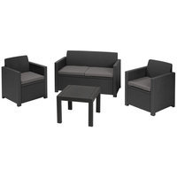 Комплект садовой мебели Keter Alabama set 1 диван + 2 кресла + 1 стол графит 213968