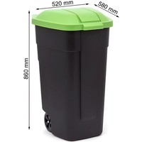 Контейнер для мусора Keter Refuse Bin O/W черный/зеленый 110 л 214125