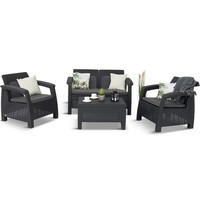 Комплект садовой мебели Keter Corfu II Set 1 диван + 2 кресла + 1 стол графит 223204