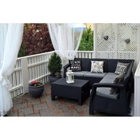 Комплект садовой мебели Keter Corfu Relax Set 1 диван + 1 стол графит 227816