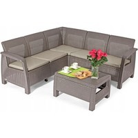 Комплект садовой мебели Keter Corfu Relax Set 1 диван + 1 стол капучино 227845