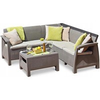 Комплект садовой мебели Keter Corfu Relax Set 1 диван + 1 стол капучино 227845