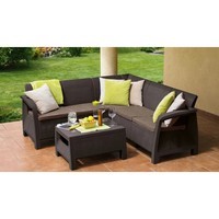 Комплект садовой мебели Keter Corfu Relax Set 1 диван + 1 стол коричневый 227815