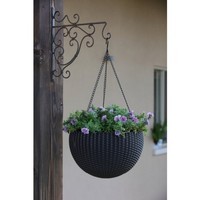 Фото Подвесной горшок для цветов Keter Hanging Sphere Planter графит 229545