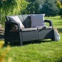 Комплект садовой мебели Keter Corfu Rest Set 2 дивана + 2 кресла графит 241725