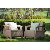 Фото Комплект садовой мебели Keter Corfu Rest Set 2 дивана + 2 кресла капучино 241723