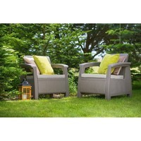 Комплект садовой мебели Keter Corfu Rest Set 2 дивана + 2 кресла капучино 241723