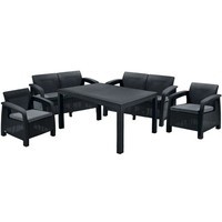 Комплект садовой мебели Keter Bahamas Fiesta 2 дивана + 2 кресла + 1 стол графит 233614