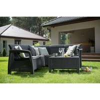 Фото Комплект садовой мебели Keter Bahamas Relax 1 диван + 1 стол графит 233612