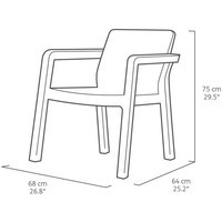 Комплект садовой мебели Emily Balcony Set without cushions (без подушок) 2 кресла + 1 стол графит Keter 247062