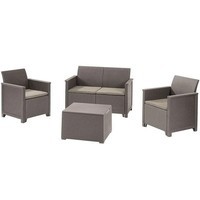 Фото Комплект садовой мебели Keter Elodie 2 seater sofa set 1 диван + 2 кресла + 1 стол капучино 254091