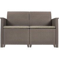 Комплект садовой мебели Keter Elodie 2 seater sofa set 1 диван + 2 кресла + 1 стол капучино 254091