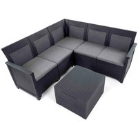 Комплект садовой мебели Keter Elodie 5 seater Corner угловой диван + стол графит 254097