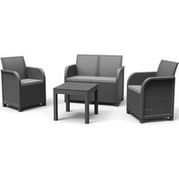 Комплект садовой мебели Keter Rosalie 1 диван + 2 кресла + 1 стол графит 249561