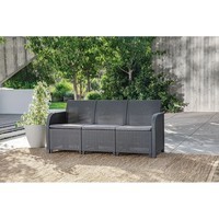 Комплект садовой мебели Keter Rosalie 1 диван + 2 кресла + 1 стол графит 254096