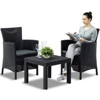 Комплект садовой мебели Keter Rosario balcony set 2 кресла + 1 стол графит 216777
