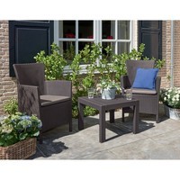 Фото Комплект садовой мебели Keter Rosario balcony set 2 кресла + 1 стол коричневый 216939