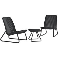 Комплект садовой мебели Keter Rio patio set 2 кресла +1 стол графит 211429
