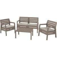 Комплект садовой мебели Keter Delano set 1 диван + 2 кресла + 1 стол капучино 237070