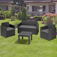 Фото Комплект садовой мебели Keter Alabama set 1 диван + 2 кресла + 1 стол графит 213968
