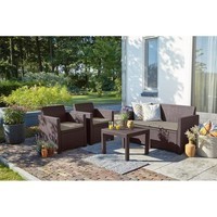 Фото Комплект садовой мебели Keter Alabama set 1 диван + 2 кресла + 1 стол коричневый 213967