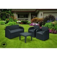 Фото Комплект садовой мебели Keter Georgia set 1 диван + 2 кресла + 1 стол графит 216742