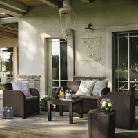 Фото Комплект садовой мебели Keter Georgia set 1 диван + 2 кресла + 1 стол коричневый 216741