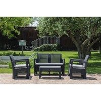 Фото Комплект садовой мебели Keter Tarifa Set 1 диван + 2 кресла + 1 стол серый 233195