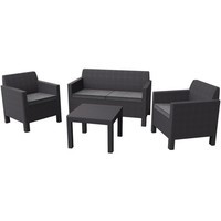 Комплект садовой мебели Keter Orlando set with small table 1 диван + 2 кресла + 1 стол графит 226515
