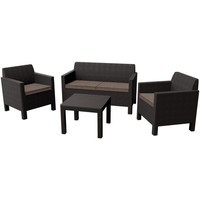 Комплект садовой мебели Keter Orlando set with small table 1 диван + 2 кресла + 1 стол коричневый 228017