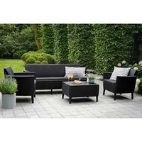 Фото Комплект садовой мебели Keter Salemo 3 seater set 1 диван + 2 кресла + 1 стол графит 253239