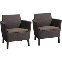 Фото Комплект садовой мебели Keter Salemo 3 seater set 1 диван + 2 кресла + 1 стол коричневый 253240