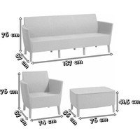 Комплект садовой мебели Keter Salemo 3 seater set 1 диван + 2 кресла + 1 стол коричневый 253240