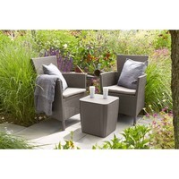 Фото Комплект садовой мебели Keter Iowa Balcony (Luzon Flat) 2 кресла + 1 стол капучино 224383