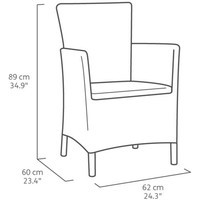 Комплект садовой мебели Keter Iowa Balcony (Luzon Flat) 2 кресла + 1 стол капучино 224383