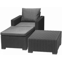 Комплект садовой мебели Keter Moorea кресло + стол + пуф графит 252962