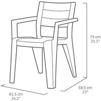 Стул садовый Keter Julie dining chair графит 246188